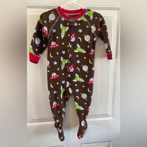 Child Of Mine Made By Carters 12 Months Space Zip-up Pjs Brown